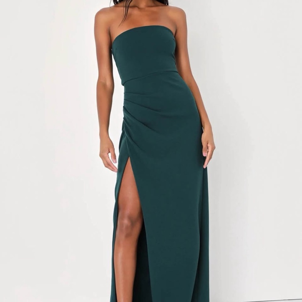 Strapless Green Dress